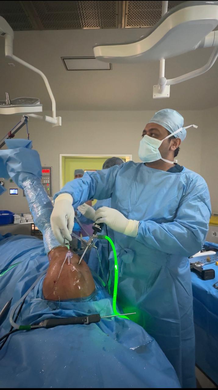 Orthopaedic shoulder procedure setup in the operating theatre